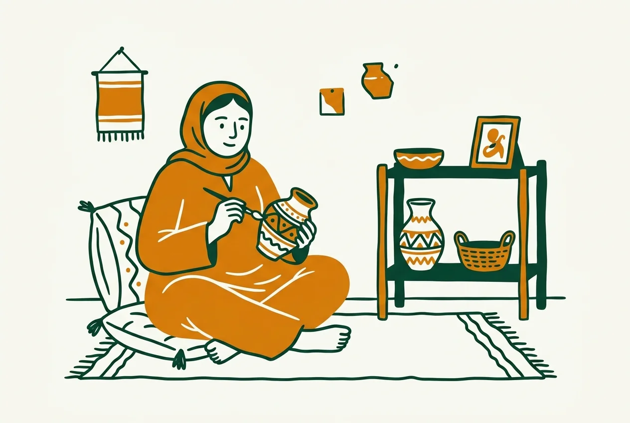 Egyptian artisan handcrafting pottery — Giftisan